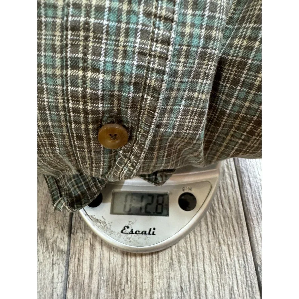 Eddie Bauer Men's Green Micro Plaid Long Sleeve Casual Button Shirt Size XL - Picture 12 of 12